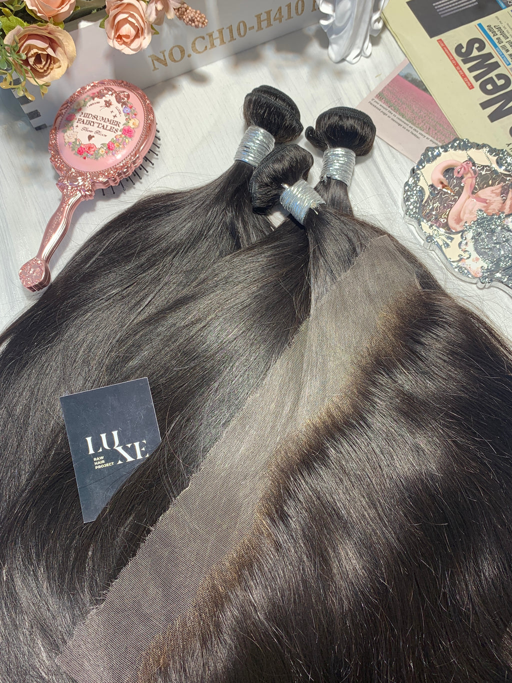3 Premium Virgin Hair Bundles + HD Frontal DEAL