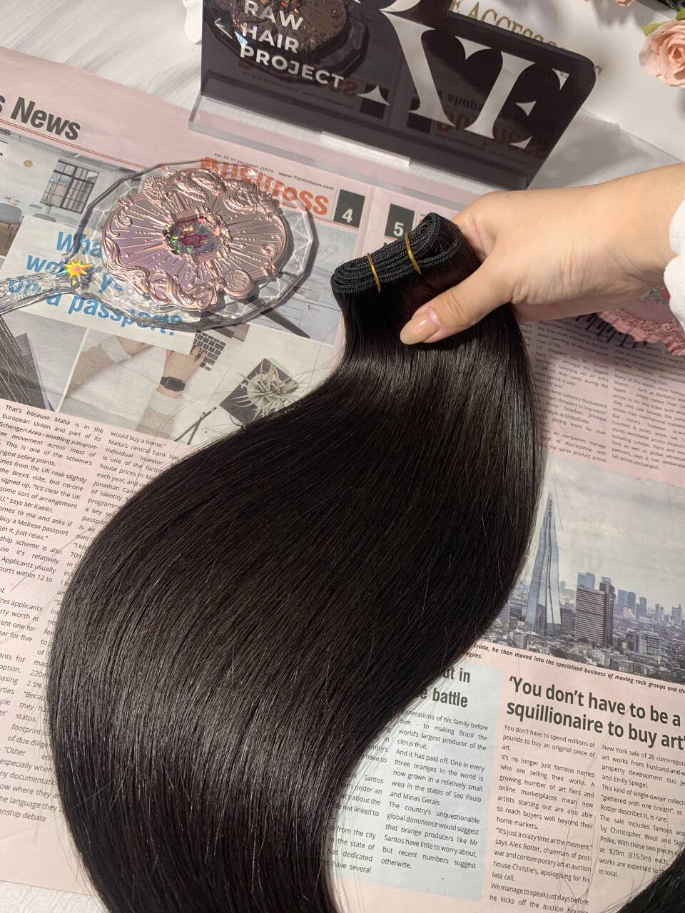 3 Colored Raw Hair Bundle Deals 16" 16" 16"