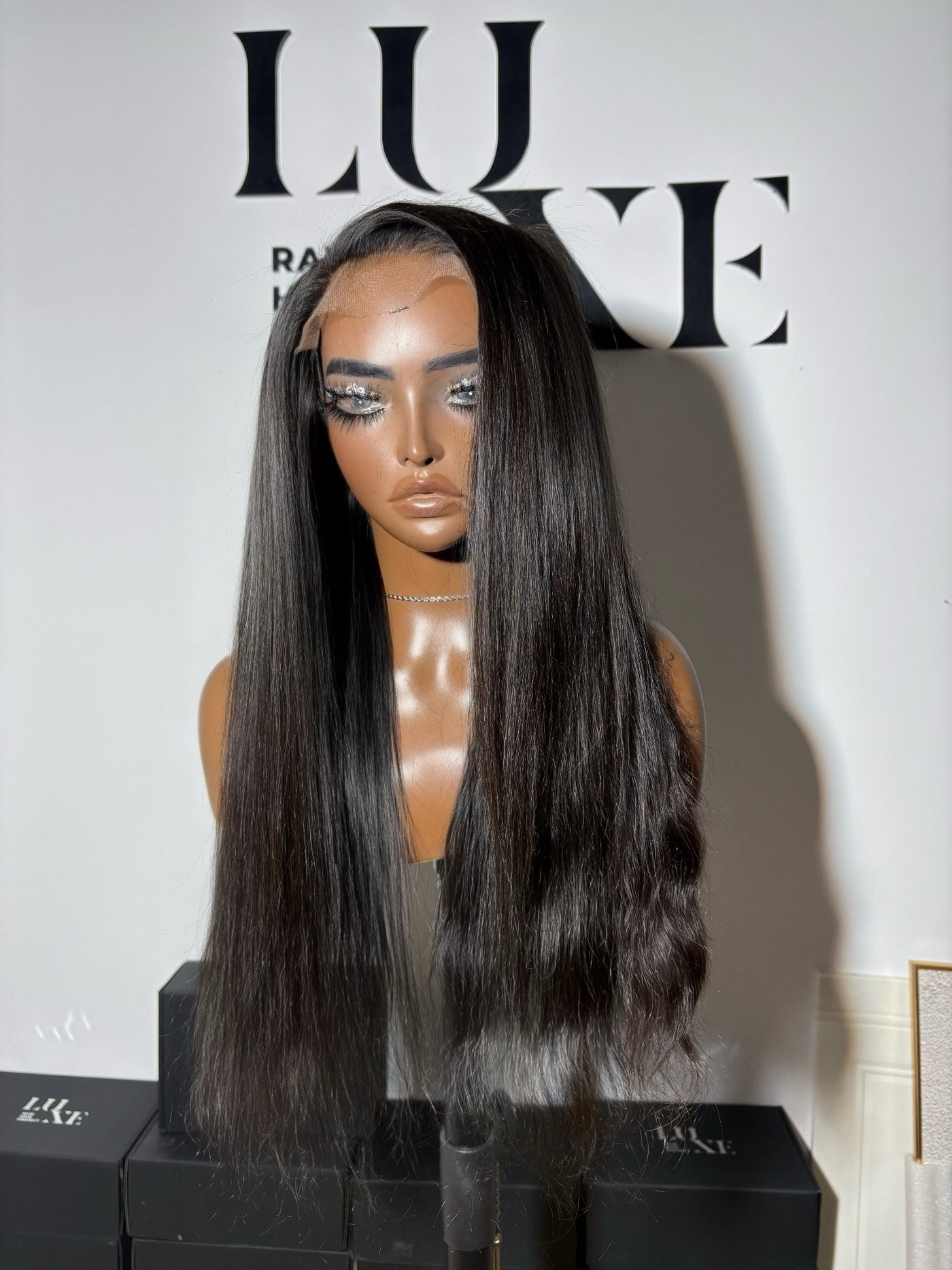 Natural Black Non - Customized HD Closure Wig