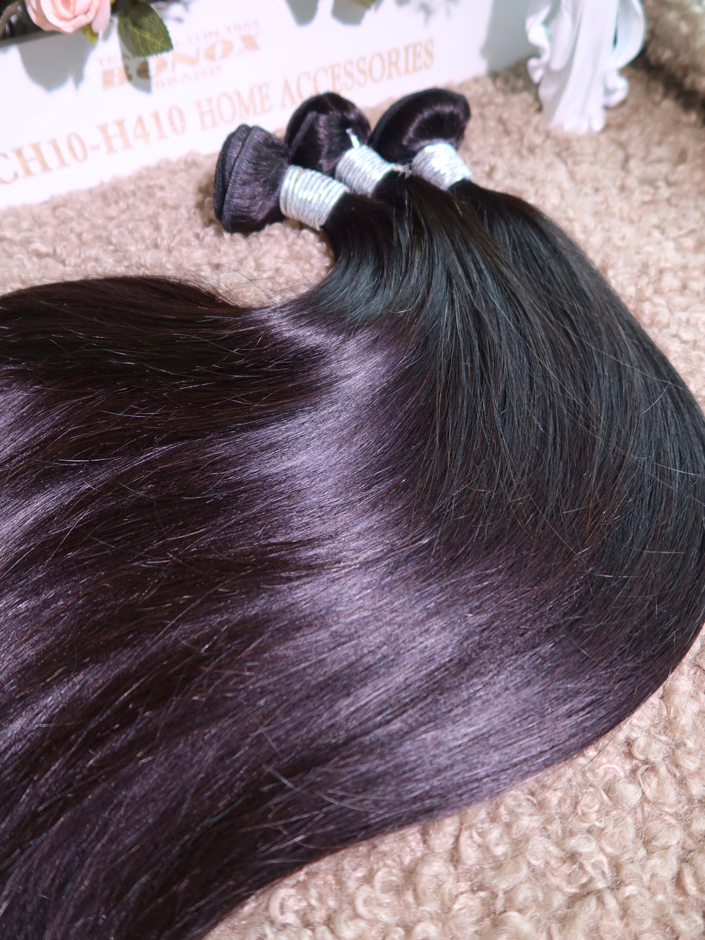 Closure Sewin 3 Natural Black Virgin Hair Package - Regular Volume 18"-30"