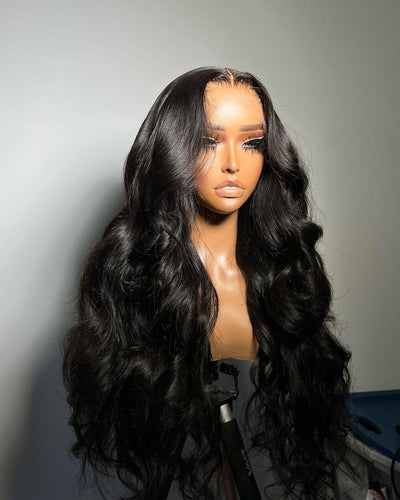 Lace Frontal Wavy Natural Black Wig